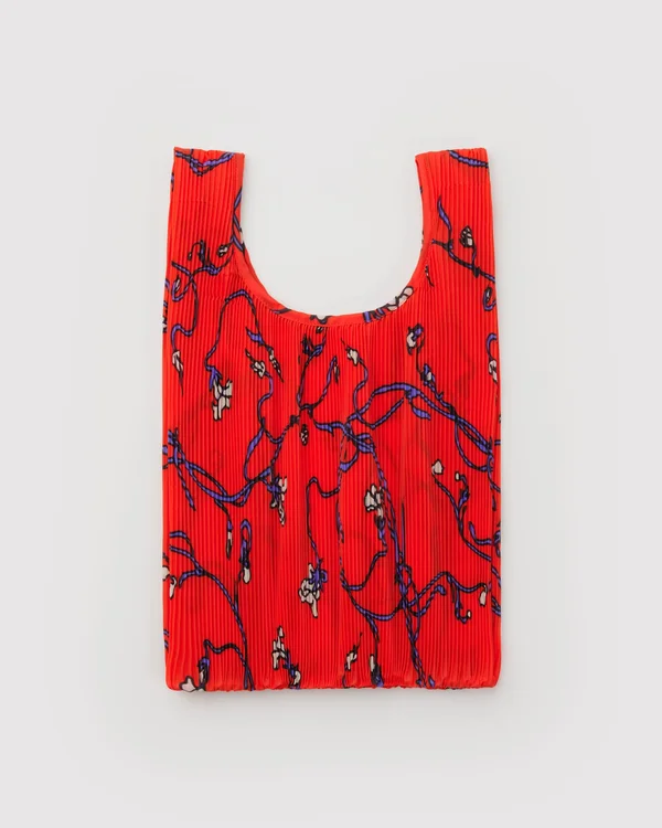 Pleated Baggu - Red Snapdragon - Material: polyester