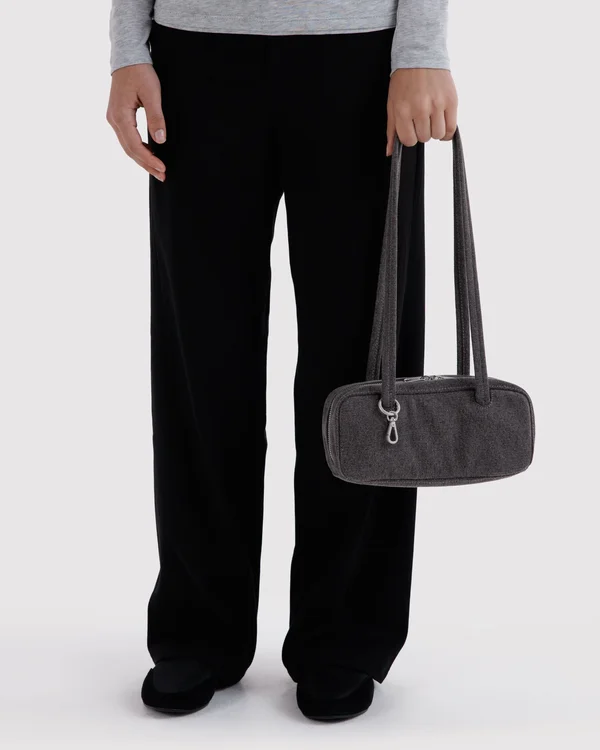 Small Denim Bowler Bag - Washed Black Denim
