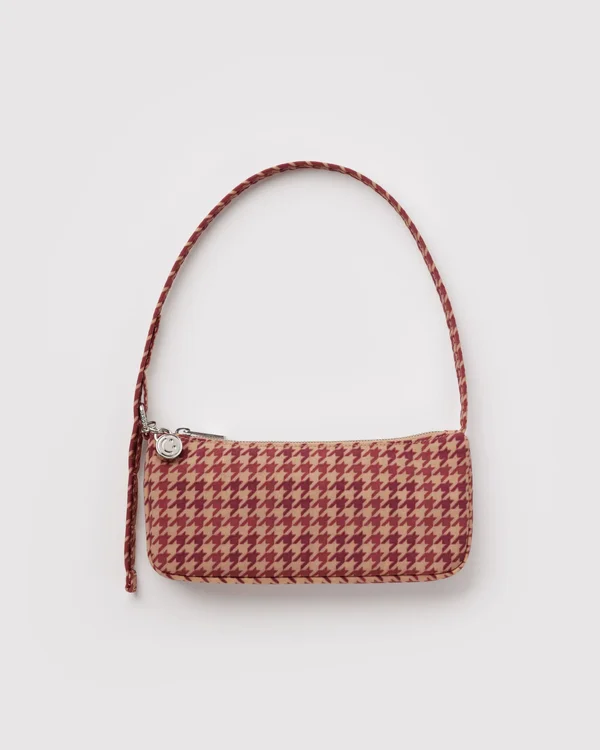 Nylon Pochette - Tan Houndstooth - Material: heavyweight-nylon