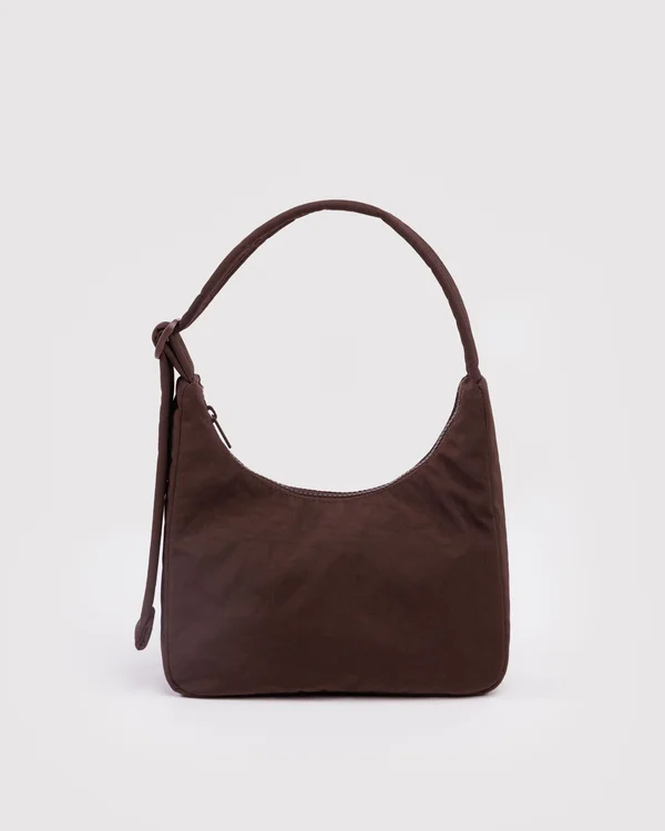 Mini Nylon Shoulder Bag - Coffee - Material: heavyweight-nylon