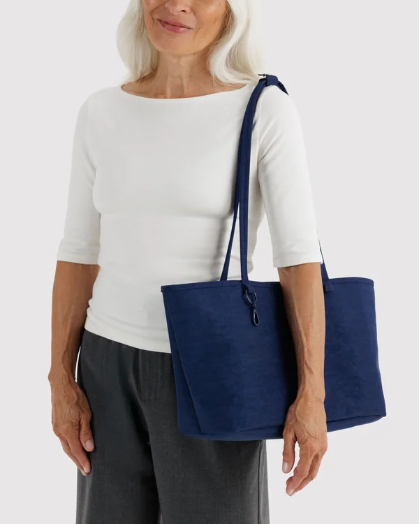 Medium Nylon Reversible Tote - Navy Mix - Material: heavyweight-nylon