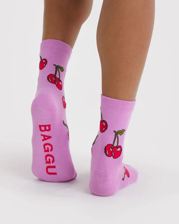 Crew Sock - Cherries - Size: OS