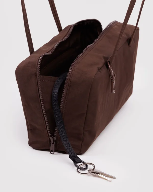 Nylon Bowler Bag - Coffee - Material: heavyweight-nylon