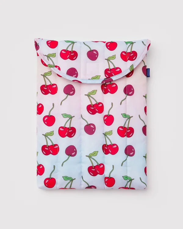 Puffy Laptop Sleeve 13"/14" - Cherries - Material: ripstop-polyester