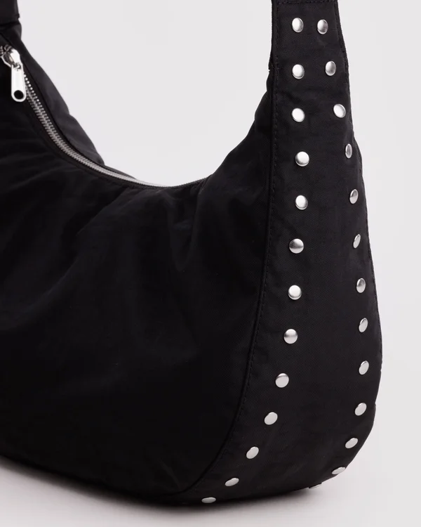 Medium Nylon Crescent Bag - Studs - Size: OS