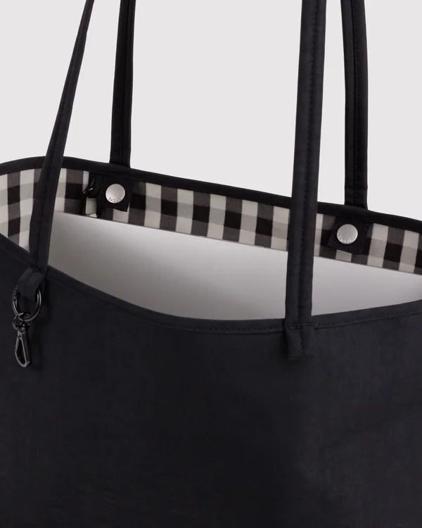 Medium Nylon Reversible Tote - Black Mix