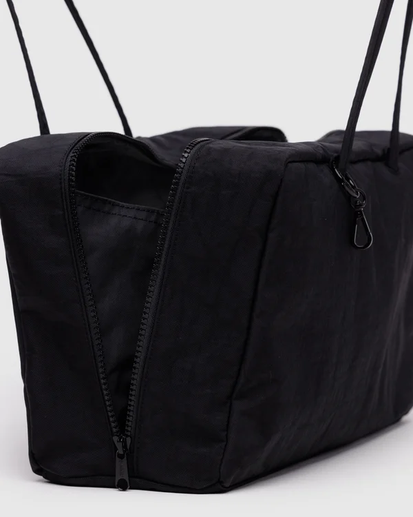 Medium Nylon Bowler Bag - Black