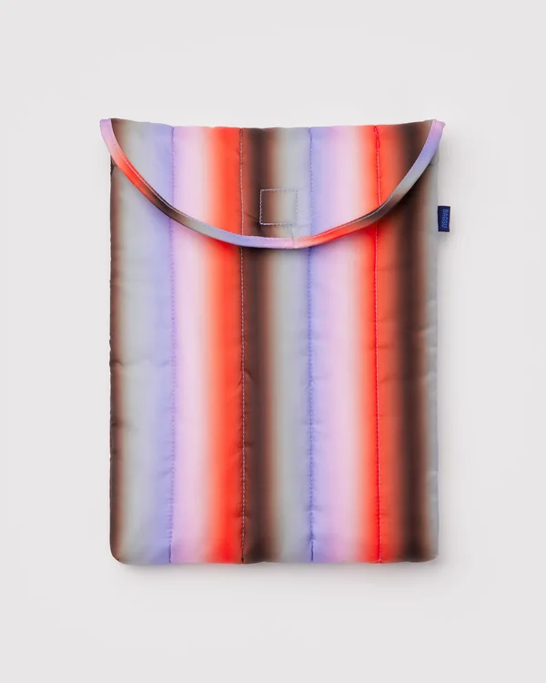 Puffy Laptop Sleeve 13"/14" - Gradient Stripe Poppy & Lilac - Size: OS